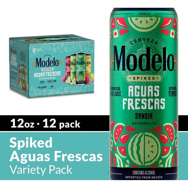 Modelo Spiked Aguas Frescas Flavored Malt Beverage 12 Pack Cans Variet 