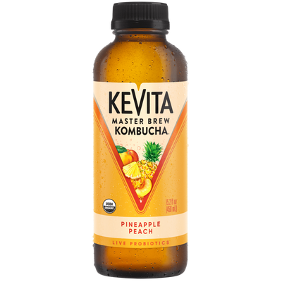 Kevita Pineapple Peach Kombucha 15.2oz Bottle