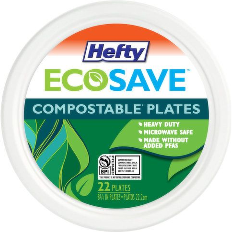 Hefty Plates, Compostable, 8.75 Inches