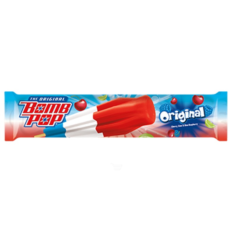 The Original Bomb Pop Frozen Confection Ice Cream Pop 3.75oz Unit Unit