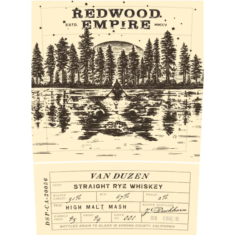 Redwood Empire Van Duzen Rye 750mL