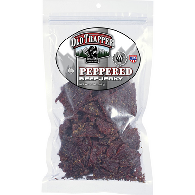 Old Trapper Peppered, Naturally Smoked Beef Jerky - 10 Oz Bag