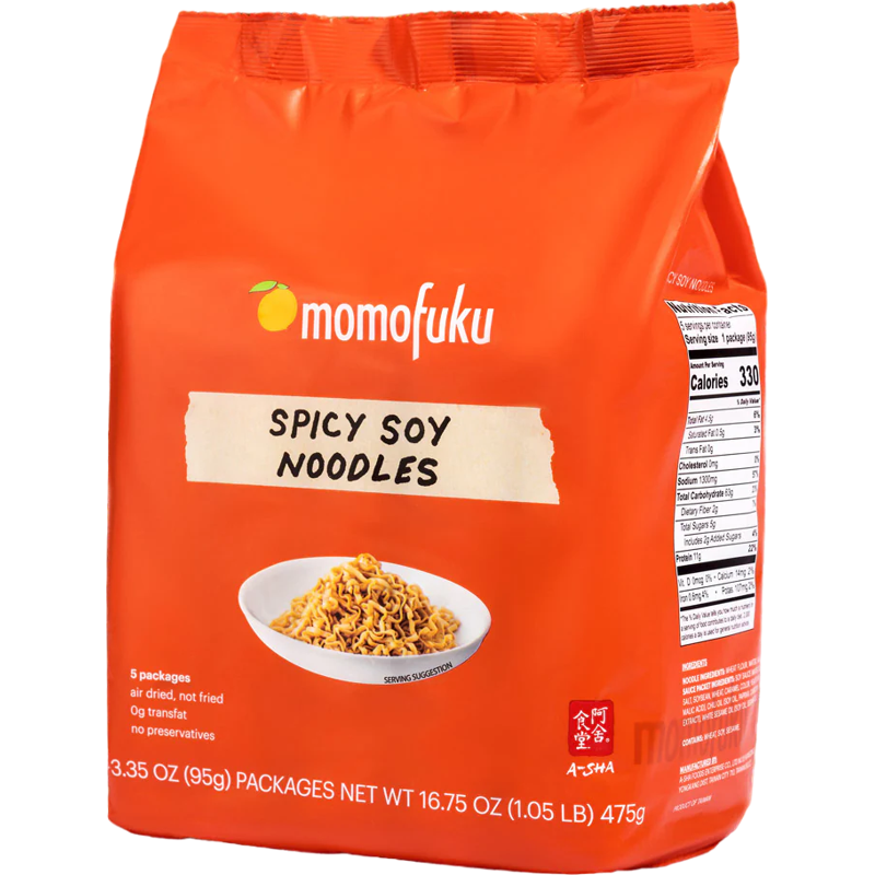 Momofuku Spicy Soy Noodles 5 Pack 3.35oz Bags