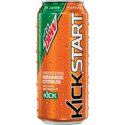 Mountain Dew Kickstart Flavored Energizing Citrus Orange 16 oz Can