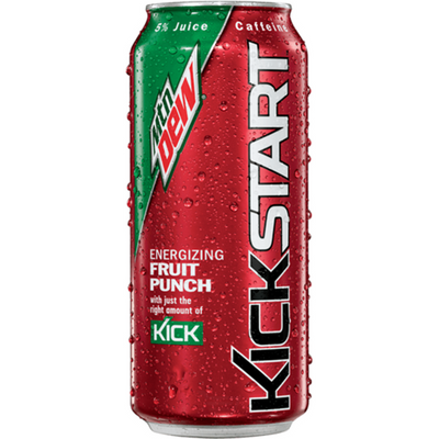 Mountain Dew Kickstart Flavored Energizing Fruit Punch 16 oz Can