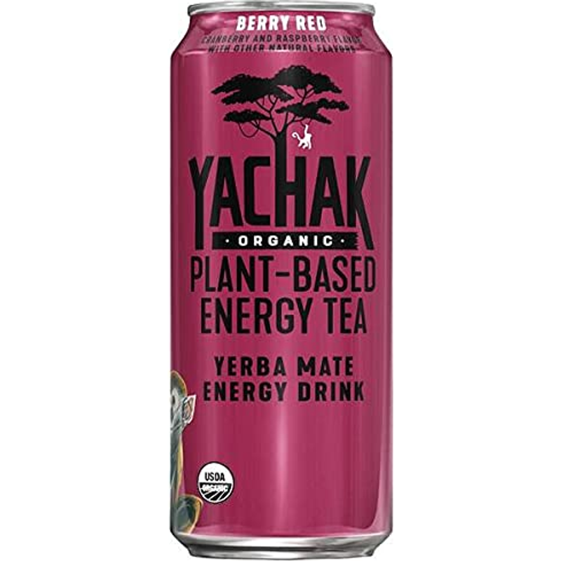 Yachak Organic Yerba Mate Berry Red Energy Drink 4x 16oz Cans
