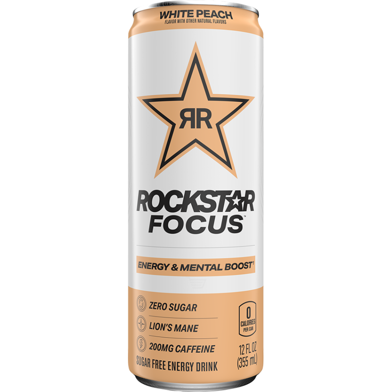 Rockstar Focus White Peach 12oz
