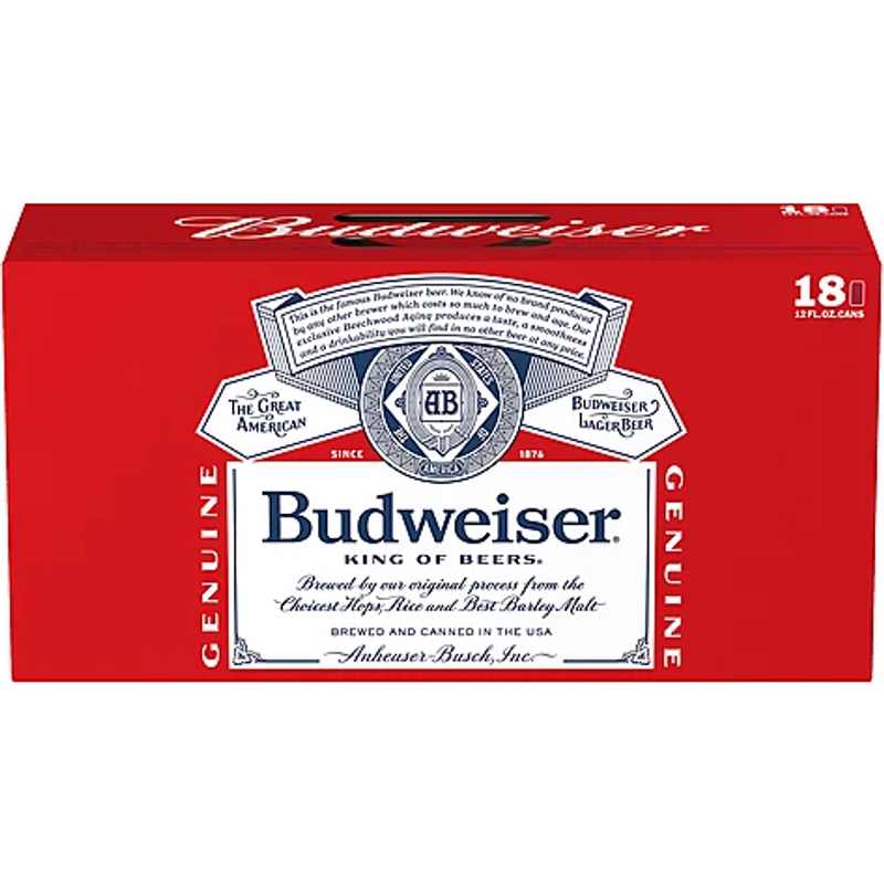 Budweiser 18 Pack 12 oz Cans