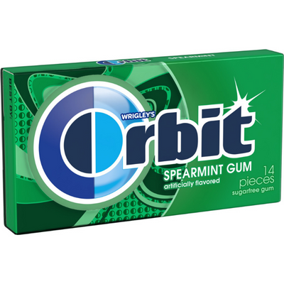 Orbit Sugarfree Gum Spearmint 14 Pieces Box 0.95 oz