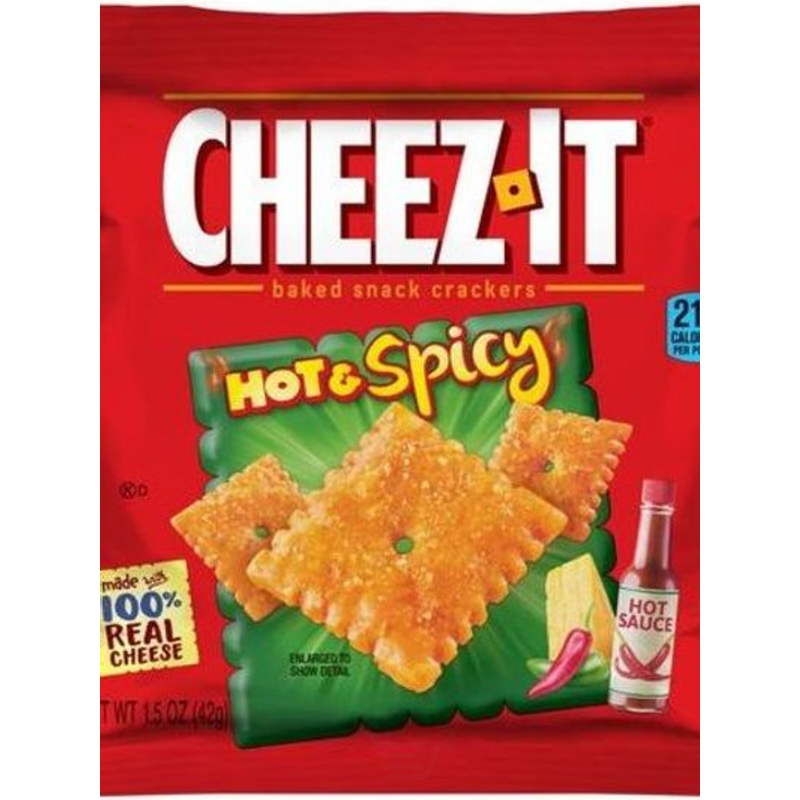Cheez-It Baked Snack Crackers Hot & Spicy - Grab n&