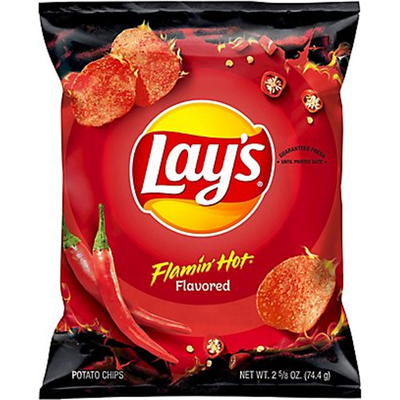 Lay's Flamin' Hot Flavored Potato Chips 2.625 oz