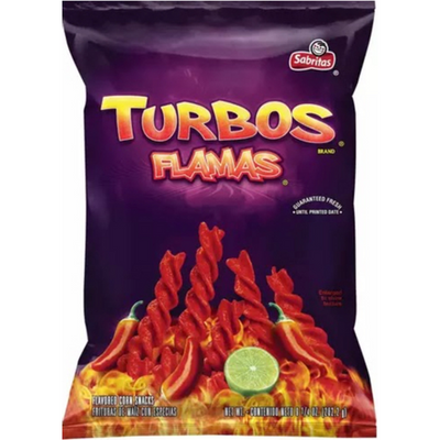 Sabritas Turbos Flamas Flavored Corn Snacks 4 oz