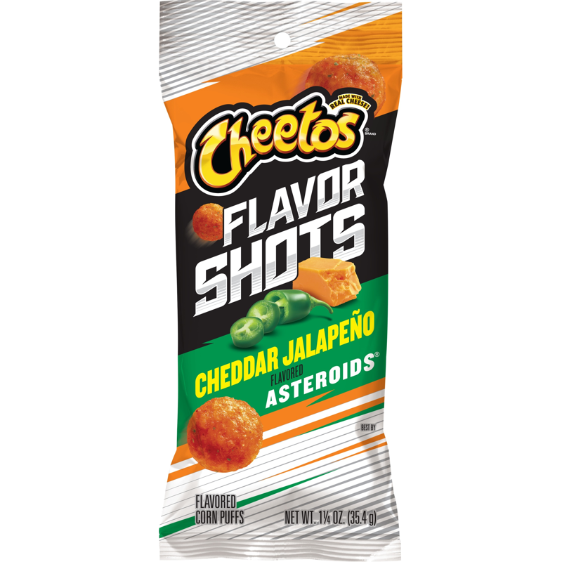 Cheetos Flavor Shots Cheddar Jalapeno Asteroids Cheese Snacks 35.4g Count