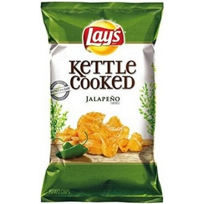 Lay's Kettle Cooked Potato Chips Jalapeno 8 oz Bag