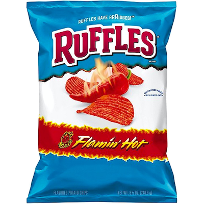 Ruffles Flaming Hot Potato Chips 8.5oz Bag