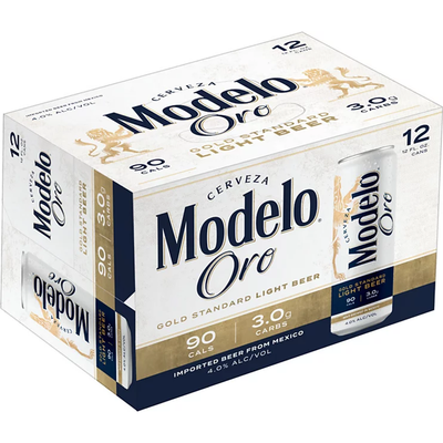 Modelo Oro Lager Light Beer 12 Pack 12oz Cans