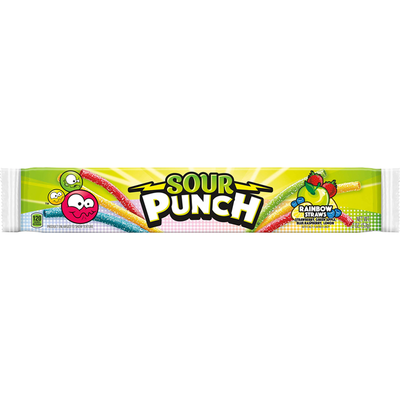 Sour Punch Rainbow Straws Candy 2oz Bag