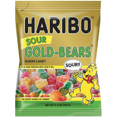 Haribo Sour Goldbears Gummi Candy 4.5 oz