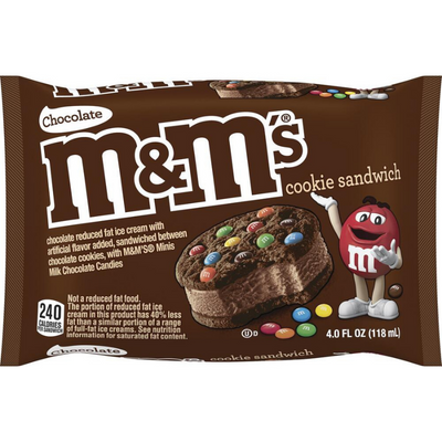 M&M's Cookie Sandwiches With Chocolate Ice Cream 4 oz