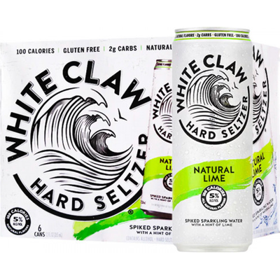 White Claw Hard Seltzer Natural Lime 6 Pack 12oz Cans