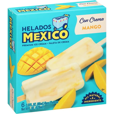 Helados Mexico Mango Premium Ice Cream Bar 4oz Count