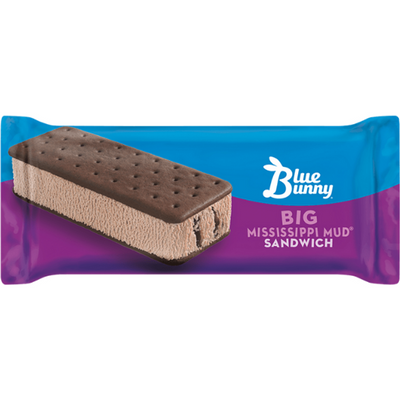 Blue Bunny Big Mississippi Mud Ice Cream Sandwich 6 oz