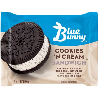 Blue Bunny Cookies 'N Cream Ice Cream Sandwich 4.5 oz