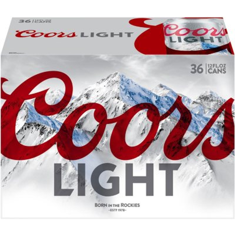 Coors Light 36 Pack 12 oz Cans