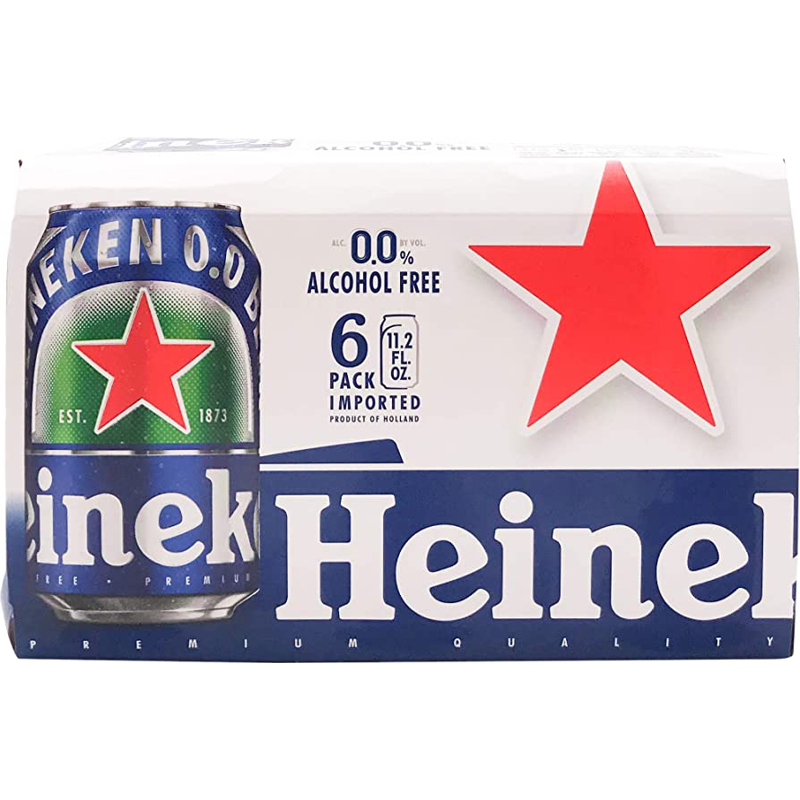 Heineken 0.0 Alcohol Free Beer 6 Pack 11.2 oz Cans