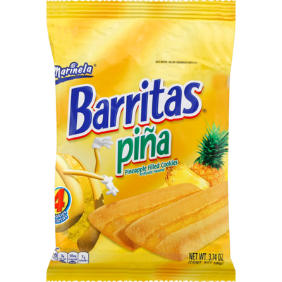 Marinela Barritas Pineapple Filled Cookies 3.74oz Bag