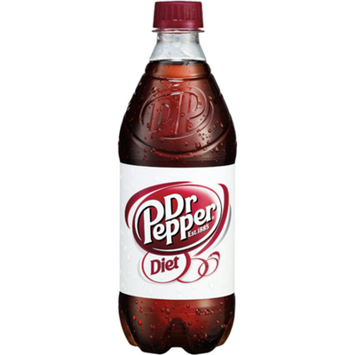 Diet Dr Pepper Soda 20 oz Bottle