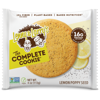 Lenny & Larry's The Complete Cookie Lemon Poppy Seed Protein Cookie 4oz Count