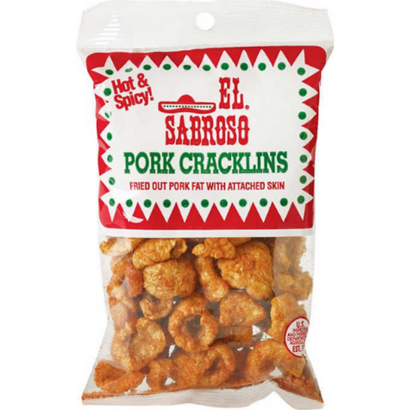 El Sabroso Hot & Spicy Pork Cracklins 1.625 oz