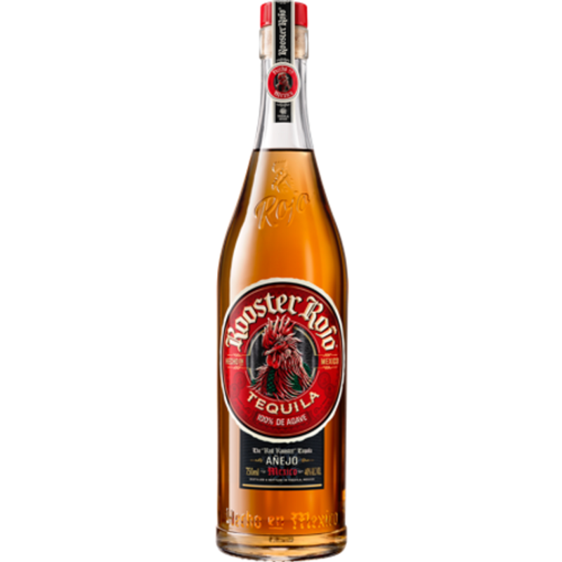 Rooster Rojo Tequila Anejo, 750 ml Bottle (40% ABV)