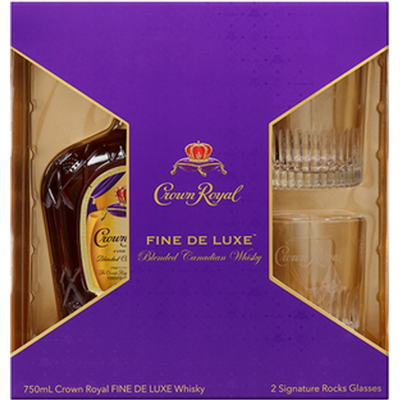 Crown Royal Fine De Luxe Blended Canadian Whisky Gift Set 750mL