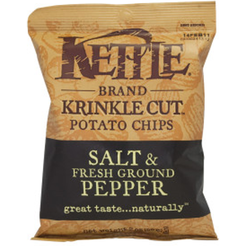 Kettle Krinkle Cut Potato Chips Salt & Pepper 2oz Bag