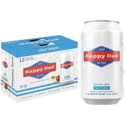 Happy Dad Hard Seltzer Fruit Punch 12 Pack 12oz Cans