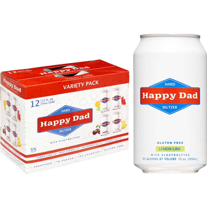 Happy Dad Hard Seltzer Variety Pack 12x 12oz Cans