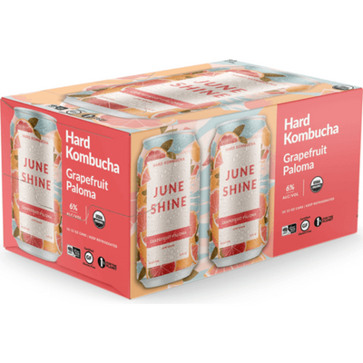 JuneShine Grapefruit Paloma Hard Kombucha 6 Pack 12 oz Cans