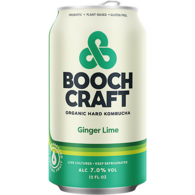 Boochcraft Ginger Lime Organic Hard Kombucha 6x 12oz Cans