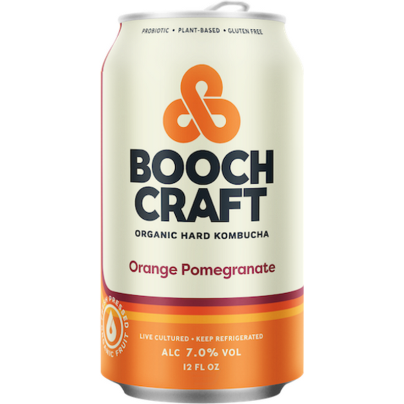 Boochcraft Orange Pomegranate Organic Hard Kombucha 6 Pack 12oz Cans