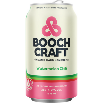 Boochcraft Watermelon Mint Chili Hard Kombucha 6 Pack 12oz Cans