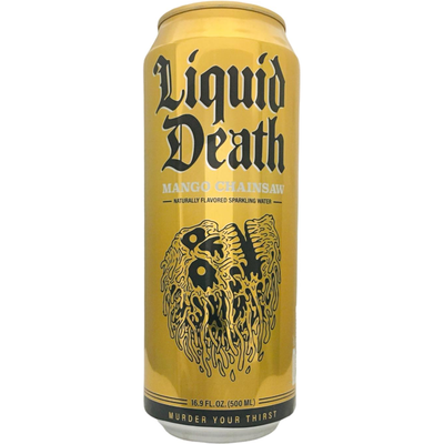 Liquid Death Mango Chainsaw 16.9oz Can
