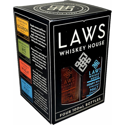 Laws Whiskey House Quad Set Bourbon Whiskey 4 Pack 100mL Bottles