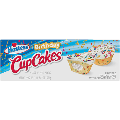 Hostess Cupcakes Frosted Yellow Cake with Creamy Filling - Birthday 3.27 oz Bag